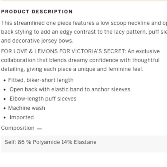 NWT size XL 12-14 For Love & Lemons Marni Bodysuit Romper Black - Picture 6 of 8